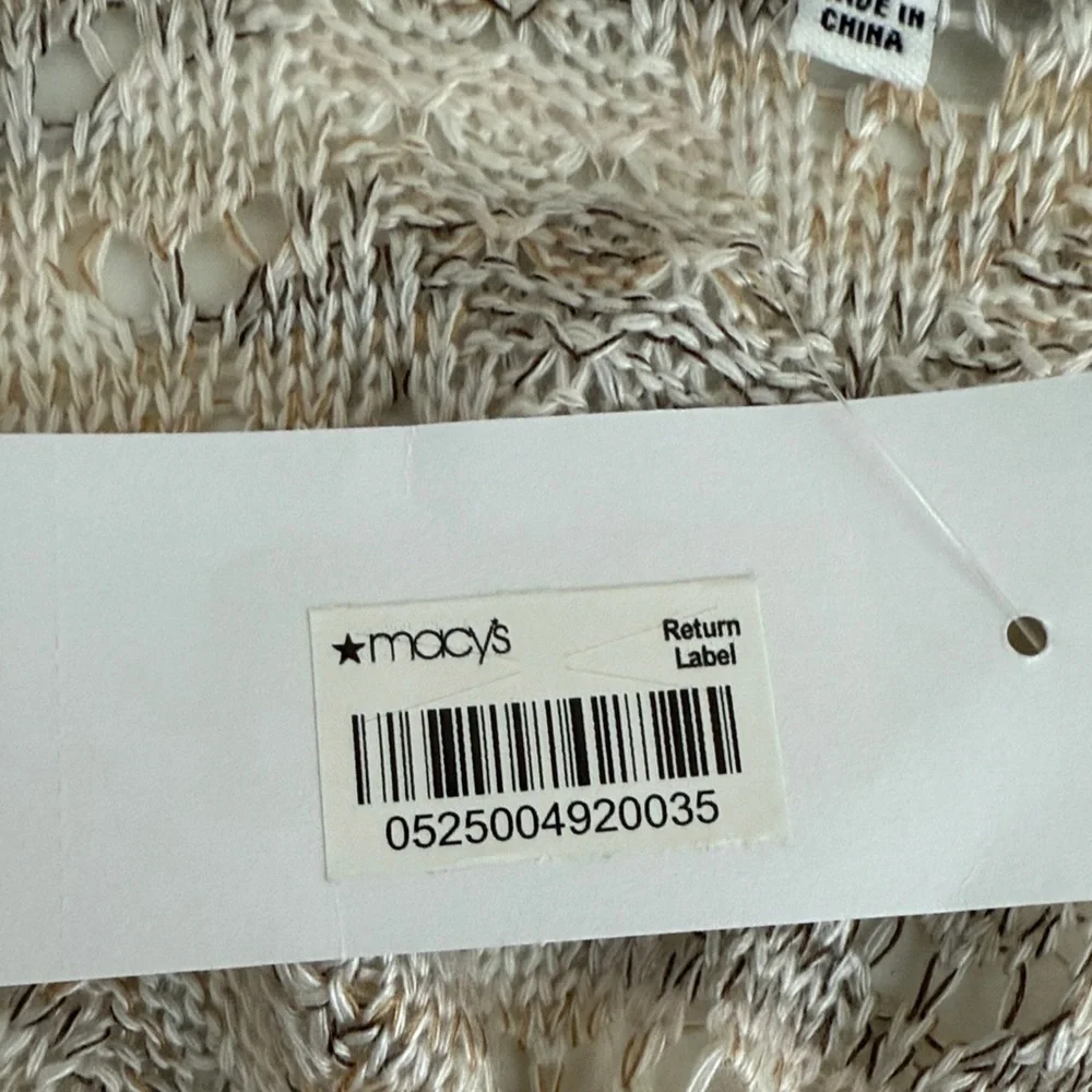 Hooked Up by IOT Cream Open front Duster Cardigan